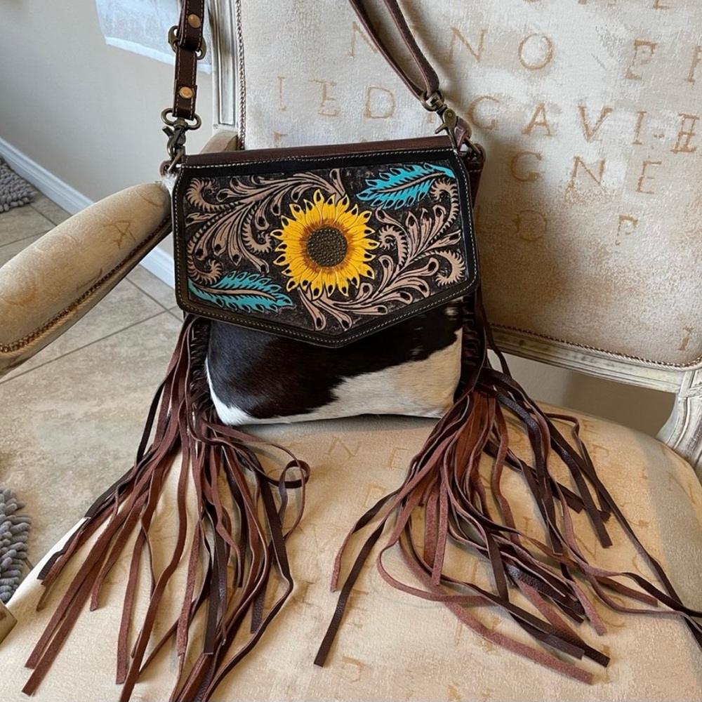 MYRA RIM HAND-TOOLED BAG